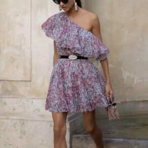 NWOT Giambattista Valli x H&M One Shoulder Dress SZ 2 Pink Floral - SOLD OUT!